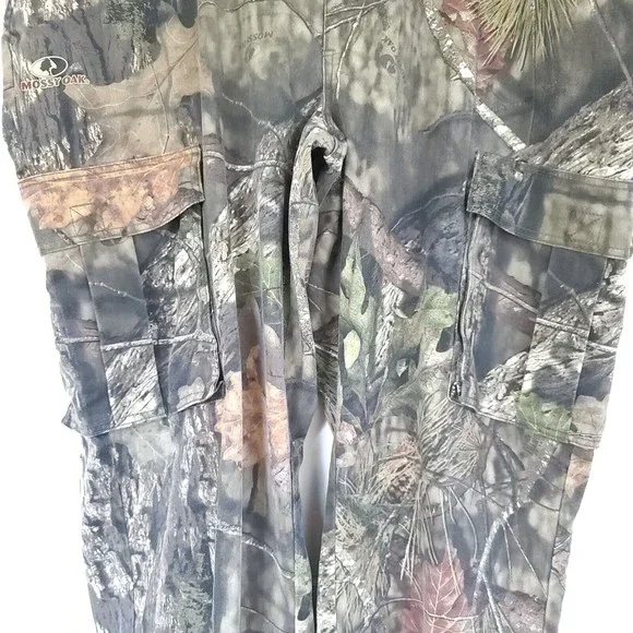 Mossy Oak cargo Hunting Pants size XXXL (38/50) stretchy waist ankle draw string
